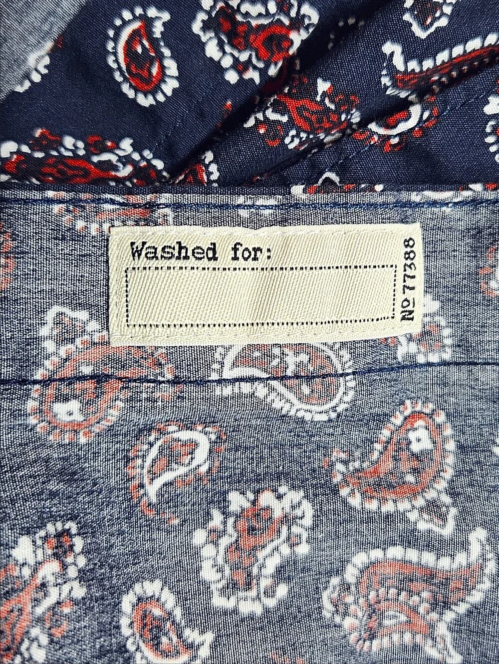 J. Crew Slim Secret Wash Cotton Poplin Button Down Shirt Navy Red Paisley Medium
